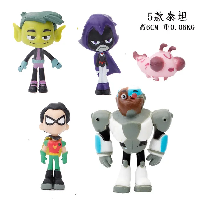 Teen Titans Action Figure Model 5 Styles Young Justice Robin Nightwing Figurine Model Toys Children Gifts 5pcs