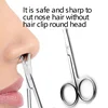 100% New 1pc 3.5" Stainless Steel Mini Portable Curved Mustache Nose Ear Hair Remover Scissor Trimmer Safety Tips 2
