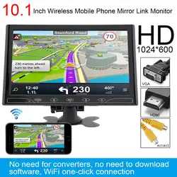10,1 дюймов HD ips 1024*600 TFT lcd цветной мульти автомобиль подголовник монитор Поддержка HDMI VGA AV беспроводной мобильный телефон Зеркало Ссылка