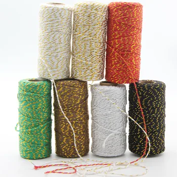 

90 Meters*1.5 MM Double Color Cotton Rope Cord String Thread For Handmade Accessories Wedding Party Decoration Gift DIY Wrapping
