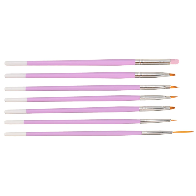 7pcs DIY Manicure Kit Nail Brush Set Painting Liner Drawing Carving  Pen Nails Cuticle Remove Tools