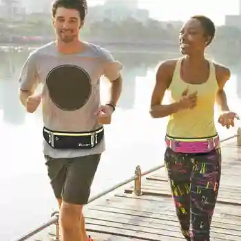 

Waterproof Running Waist Bags Women Men Belt Waist Phone Container Jogging Hiking Fitness Bag Reflective Strip Design