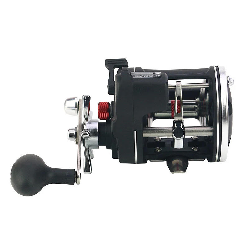 

12BB 3.8:1 Drum Wheel Fishing Reel with Line Counter Aluminum Alloy Fishing Trolling Reel Left Handed Reel Fishing Tackle
