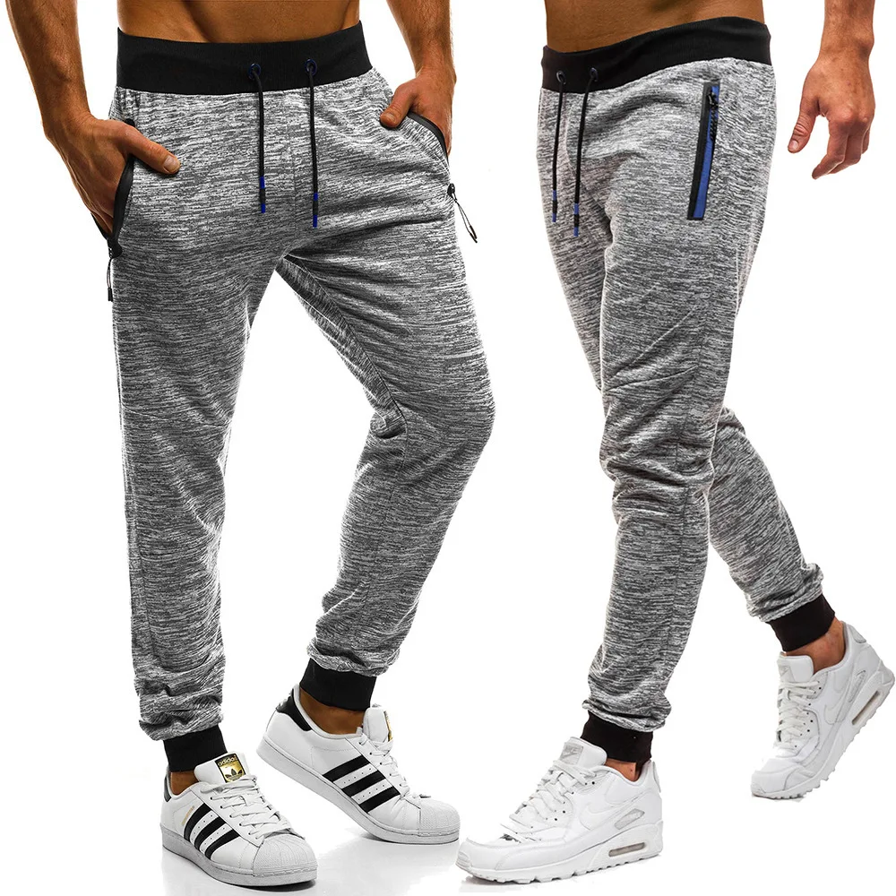 

18 New Style MEN'S Wear Large Size with Drawstring Men's Trousers Men's Zipper Pocket Casual Pants Gymnastic Pants