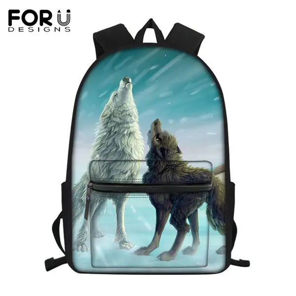 FORUDESIGNS модный подростковый наплечный холщовый рюкзак с рисунком "Fantasy Wolf", детские школьные сумки для книг, Мультяшные дорожные сумки для девочек - Цвет: CDWX3780Z58