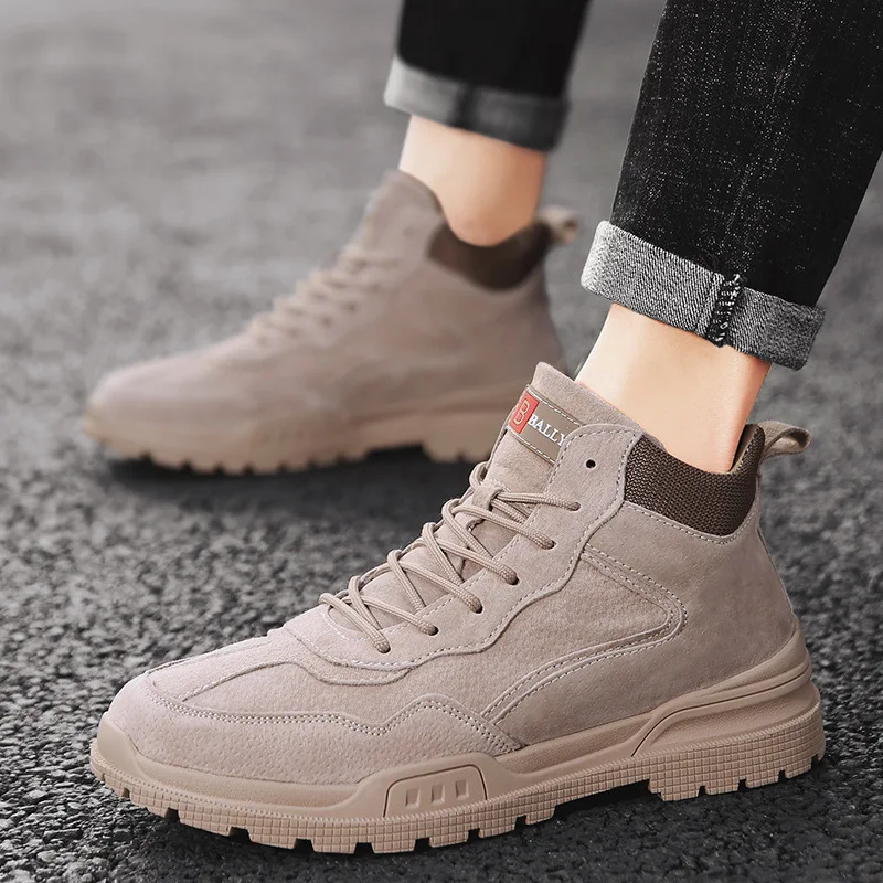 

Autumn Martin Boots Genuine Leather Desert Men's Boot 2019 New Style Sports Casual Short Boots Winter Hight-top Worker Boot