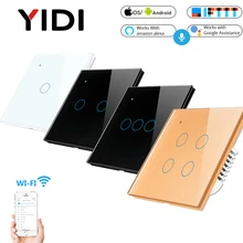 1 2 3 4 Gang WiFi Smart Light Touch Switch Remote APP Control AC 85v 220v EU UK Standard Wireless Smart Home 1 2 3 Way Switch 100v 240v ac 2 gang 2 way switch rfid wireless 30m remote control touch screen light switch panel 2 wireless receivers