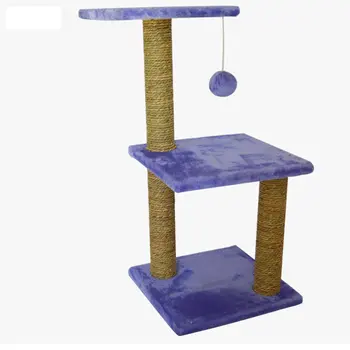 

Three-layer square cat climbing frame Plush base Mouse Fun spring Wood Plush cloth Spring Hemp rope rack