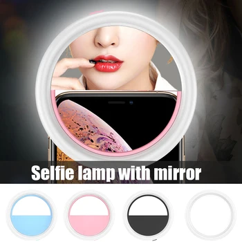 

Portable Mini Selfie LED Ring Flash Fill Light Clip Camera Photography for Phone 3 Brightness Levels H-best