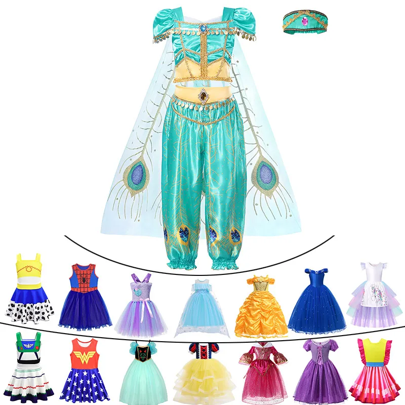 Карнавальный костюм принцессы Белоснежки Жасмин Рапунцель для девочек на Хэллоуин, Аниме Костюм Джесси из истории игрушек, вечерние платья чудо-Женщины Базз