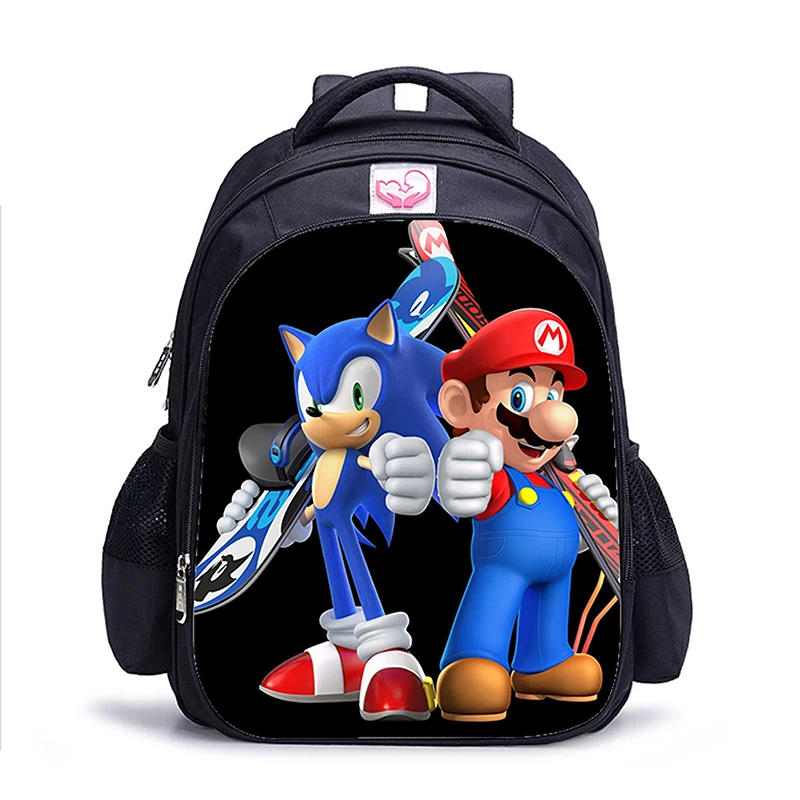 Качественный плюшевый Соник Mario Bros, рюкзак, детские школьные сумки, Соник для мальчиков и девочек, Mochila, сумки с рисунком