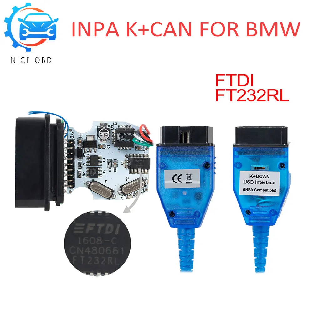 2019 INPA K + DCAN для BMW FTDI FT232RL USB диагностический инструмент интерфейс OBD2 автомобильный