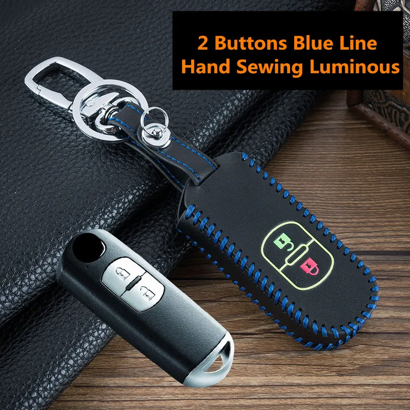Luminous-Leather-keychain-Car-Remote-Key-Case-Cover-For-Mazda-6-Mazda-3-Axela-Atenza-CX (2)