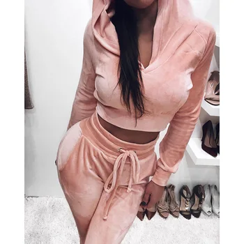 

New Style Mirco Velvet Fashion Sports Suit Leisure Suit Women's Sexy Gym Sports Clothes