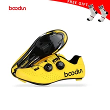Boodun, новинка, стильная обувь для шоссейного велоспорта из углеродного волокна, мужские самоблокирующиеся гоночные дышащие ультралегкие профессиональные велосипедные кроссовки