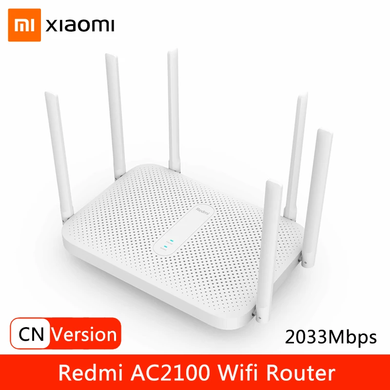 

Xiaomi Redmi AC2100 Router Wifi Repeater Gigabit 2.4G 5GHz Dual-Band 2033Mbps Wireless Router with 6 High Gain Antennas Wider