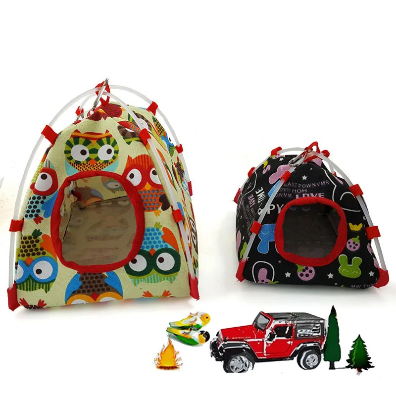 

Pet Bird Parrot Tent House Canvas Fabric Bird House Bed Cave Cage Hammock Mini Animal Parrot Pet Supplies S/L Size