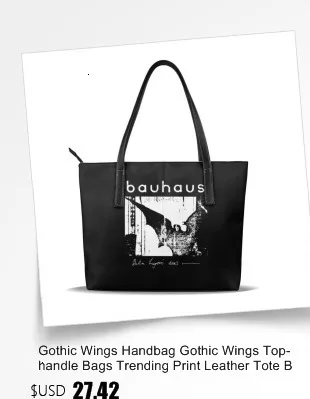 Готическая Сумочка с крыльями, готические крылья, сумки с верхней ручкой, трендовый принт, кожаная сумка-тоут, женские школьные сумки