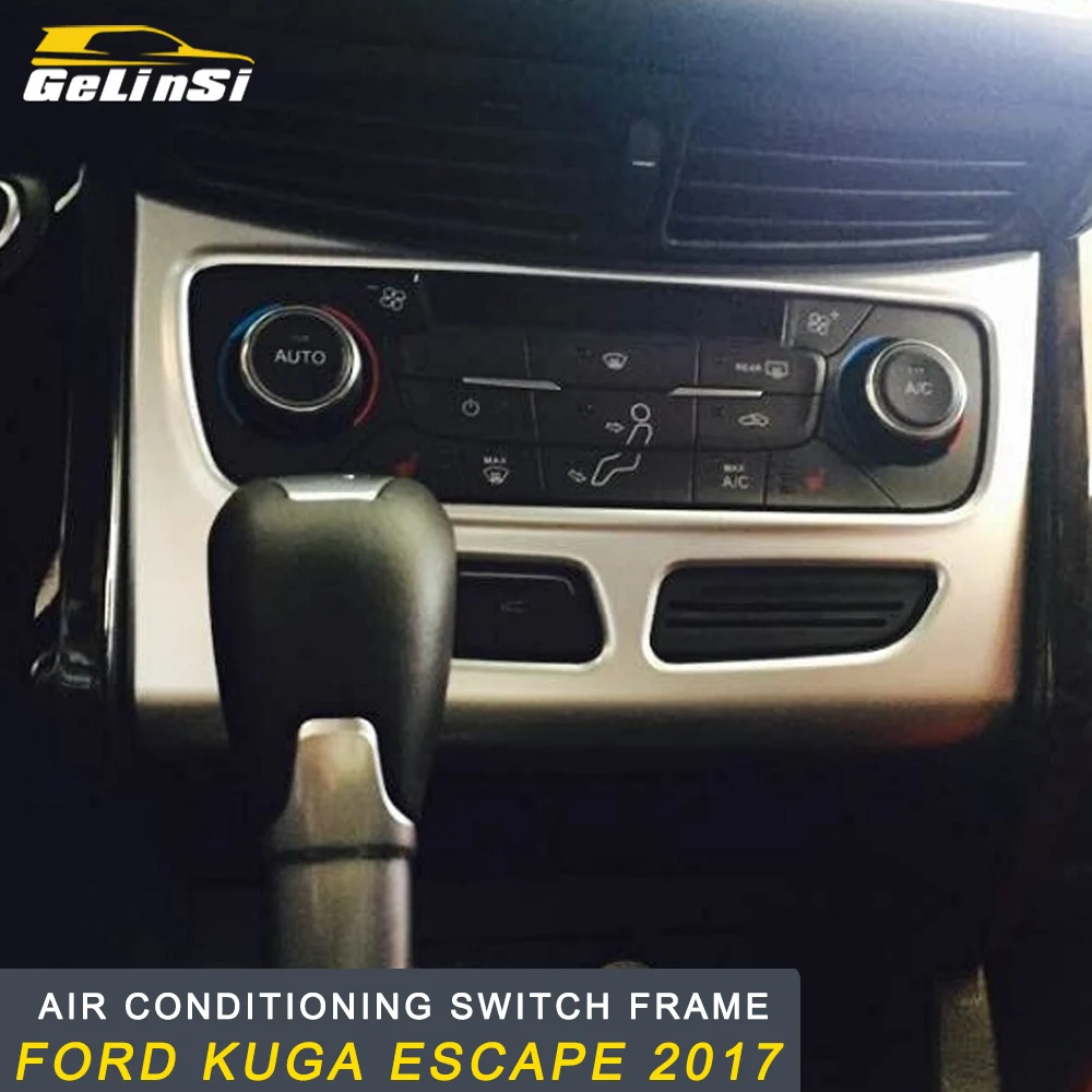 

GELINSI Air Conditioning Switch Frame Cover Trim Frame Sticker Interior Accessories for Ford KUGA Escape 2017 2018