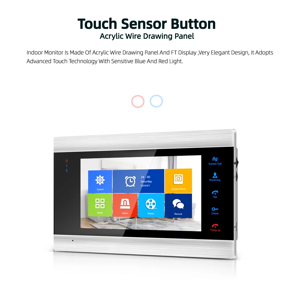  720P/AHD 7'' WiFi Smart Video Door Phone Intercom System with AHD Doorbell Camera Free App Remote U - 4000278684768