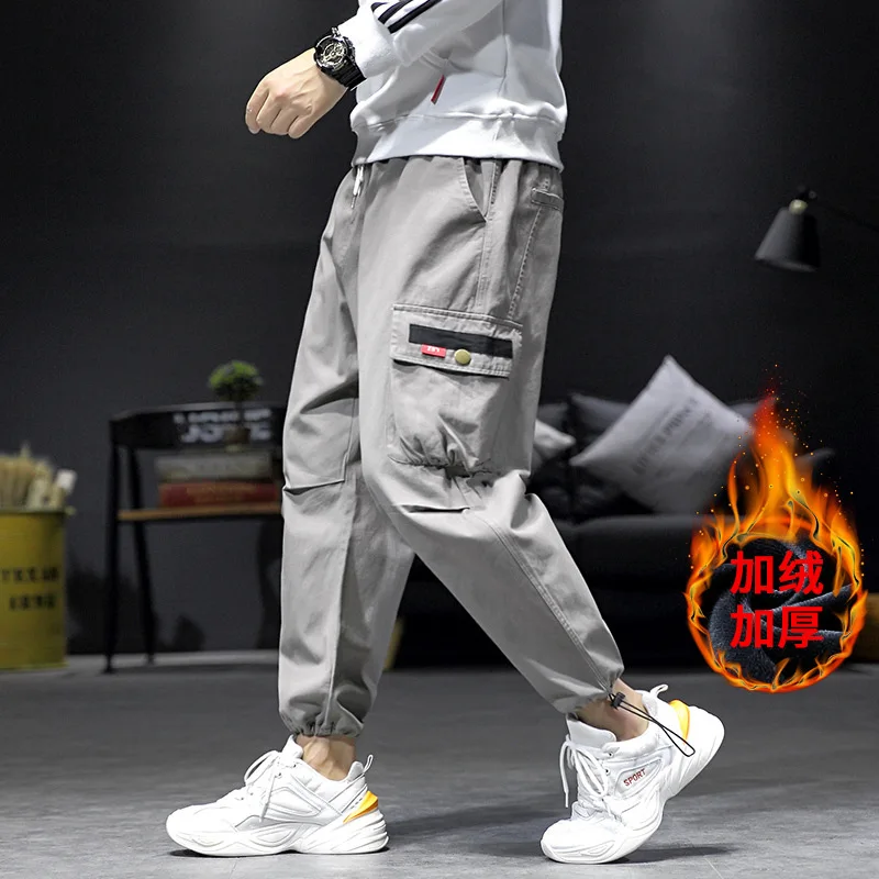 

2019 Hk1933 plus Velvet Japanese-style Interior Large Size Beam Leg Workwear Pants with Velvet M-5x Hk1193