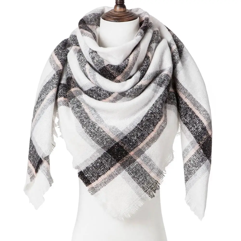 Evrfelan классический стиль зимний шарф для женщин зима осень шали треугольной формы женский шарф и шаль клетчатый узор шеи одежда