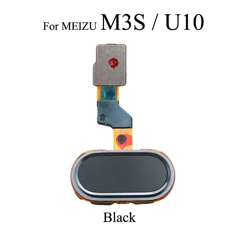M3S U10 Black Юйси для Meizu M3 M3S M5S U10 U20 кнопка домой датчик отпечатков пальцев Ключ гибкий кабель лента запасные части для Meilan 3 3S 5S - Цвет: M3S U10 Black