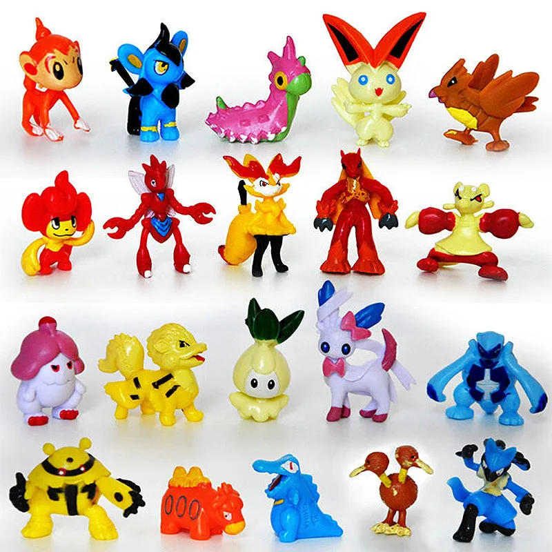 144 различных стилей 24 шт./пакет горячей игрушки Аниме pokemones фигурки игрушечные фигурки из мультфильма 2,5-3 см, так как подарок на год
