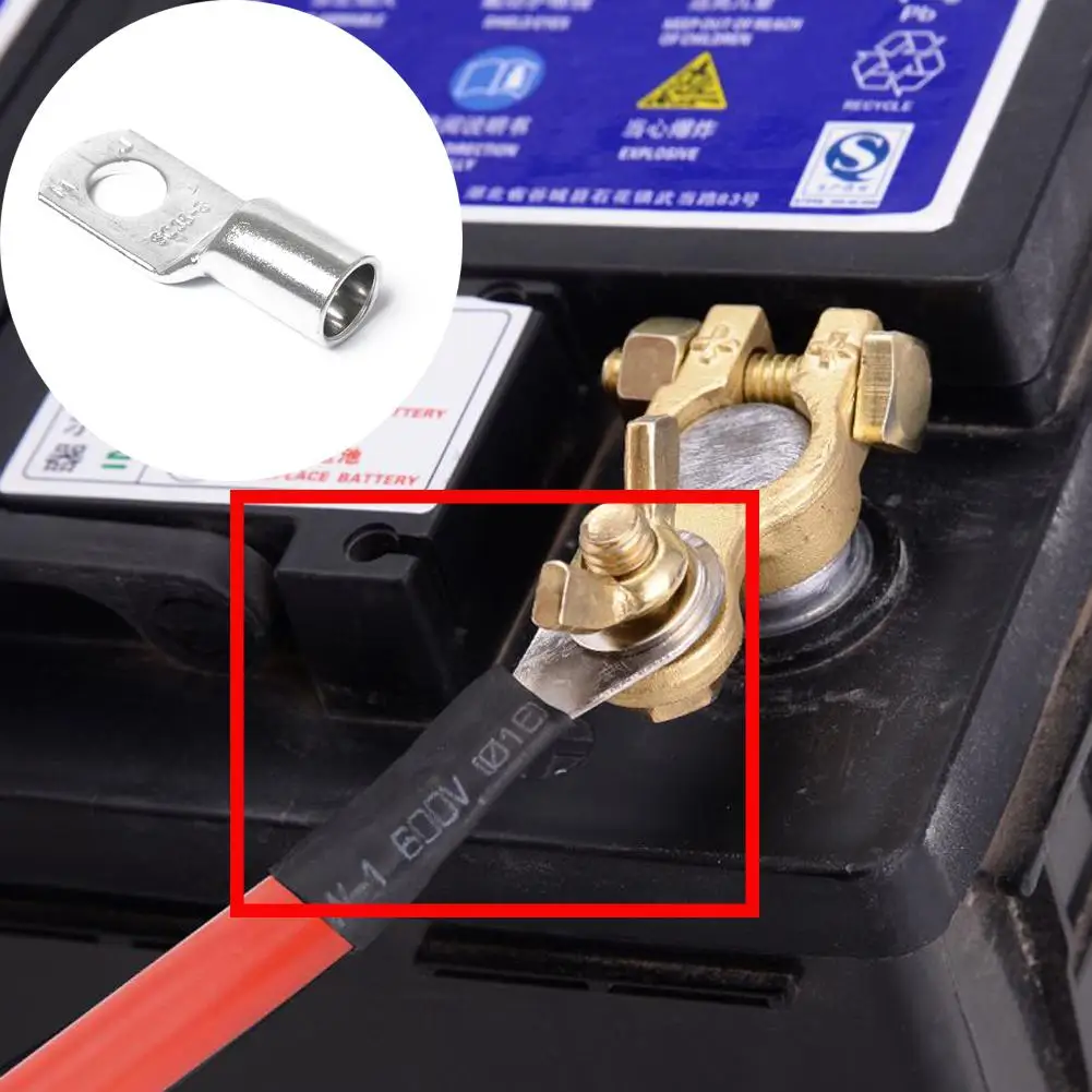 Yiwa 120pcs/set Wire Terminals Connector Cable Lugs SC Terminals Low Voltage Connector Bolt Hole Copper Terminals Set