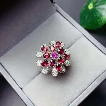 

Natural And Real Garnet Sterling Silver Color Women Wedding Engagement Jewelry Wholesale Fashion