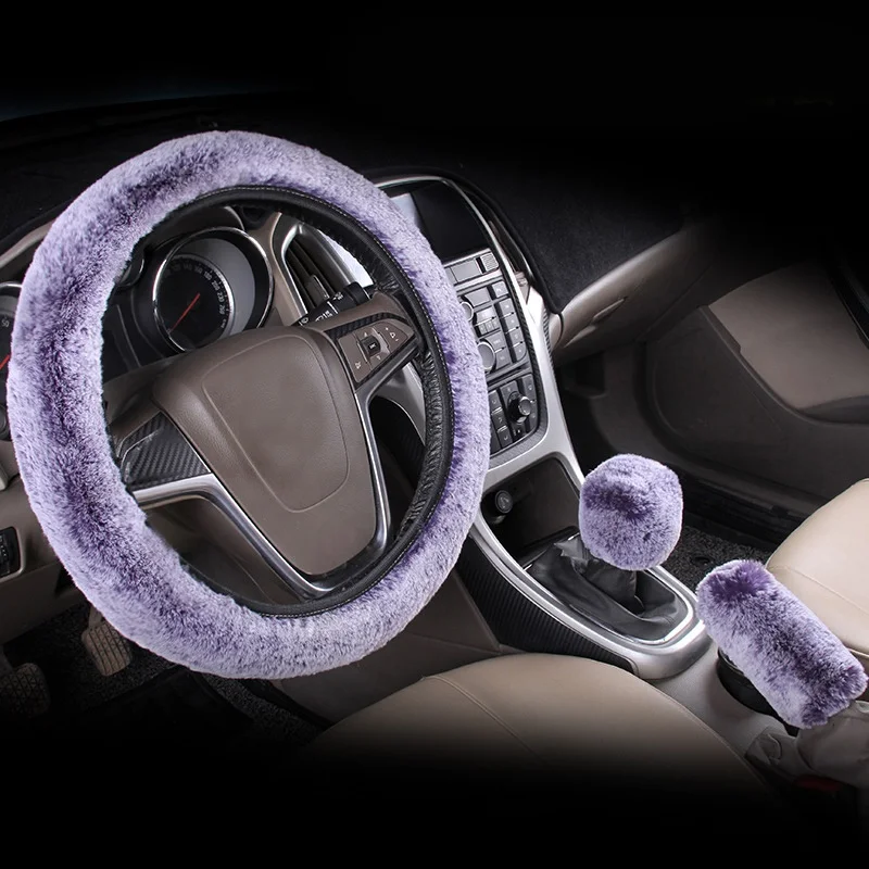 G Аксессуары для салона автомобиля, чехлы на руль DIY/очень мягкая оплетка на руль, теплый мягкий плюшевый чехол - Название цвета: G