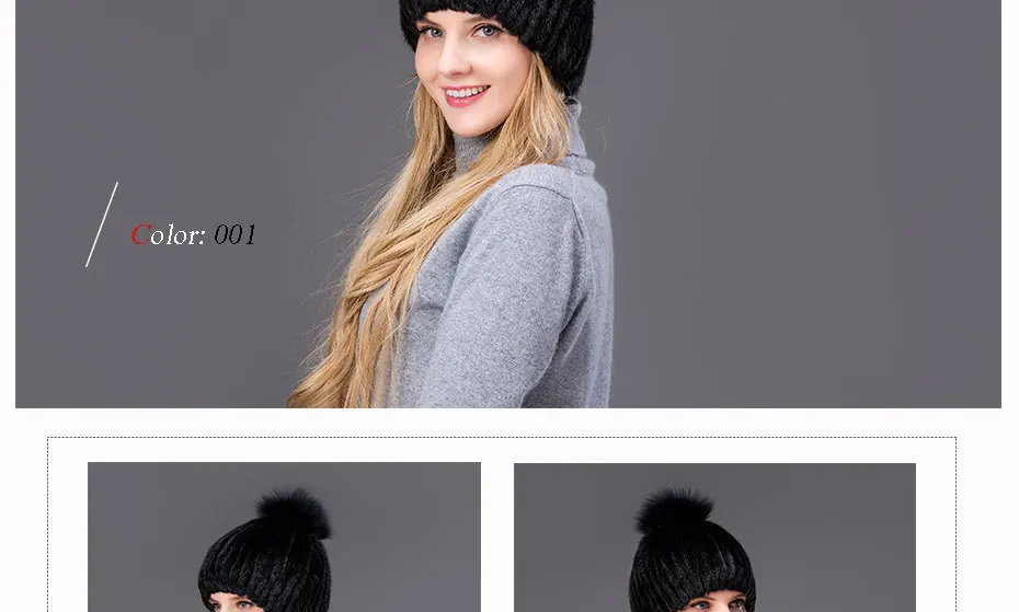 new Woman's style fur hat mink fur fox fur ball hat factory direct sales winter ski hat warm hat