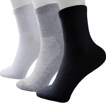 

1 Pairs Men Cotton Sport Socks For Football Basketball Elastic Cosy Casual Winter Autum 3 Colors