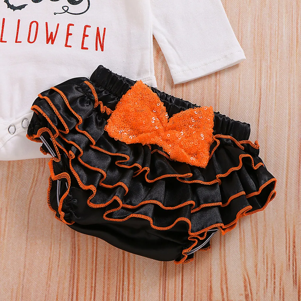 Newborn Infant Baby Girl Boy Romper Shorts First Halloween Outfits Costume Set Soft Cotton Blend Long Sleeve O-neck Baby Clothes