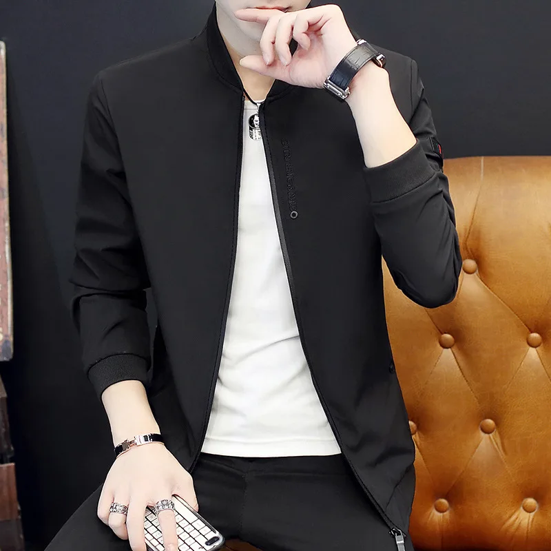 

Hot Selling Men'S Wear Korean-style Slim Fit Embroidered Baseball Collar Jacket MEN'S Outerwear