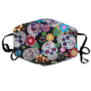 

Mouth Mask Funky Sugar Skull Fashion Earloop Face Mask For Kids Teens Men Women Winter Summer