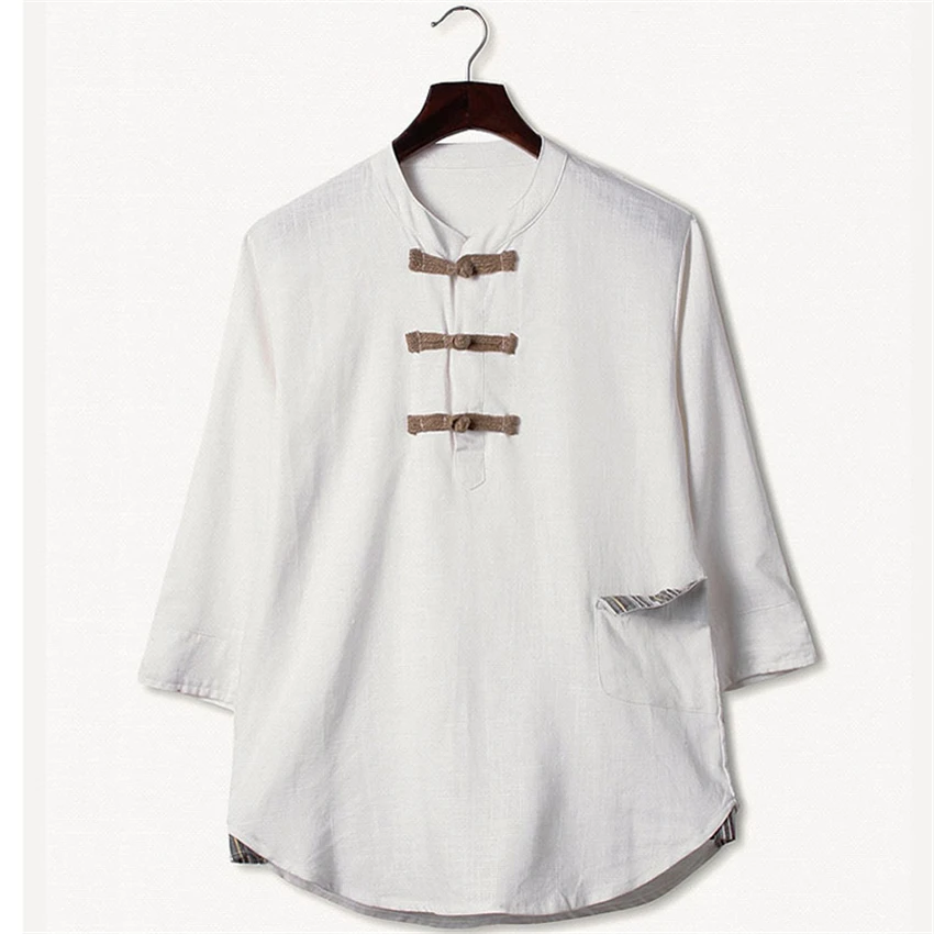 Tangsuit Traditional Chinese Clothing for Men Mandarin Collar Top Blouse Plus M-5XL New Year Party Cheongsam Chinese Shirts