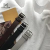 2022 PU cuir ceinture pour femmes carré boucle ardillon boucle jean noir ceinture Chic luxe marque fantaisie Vintage sangle femme 404 ► Photo 2/6