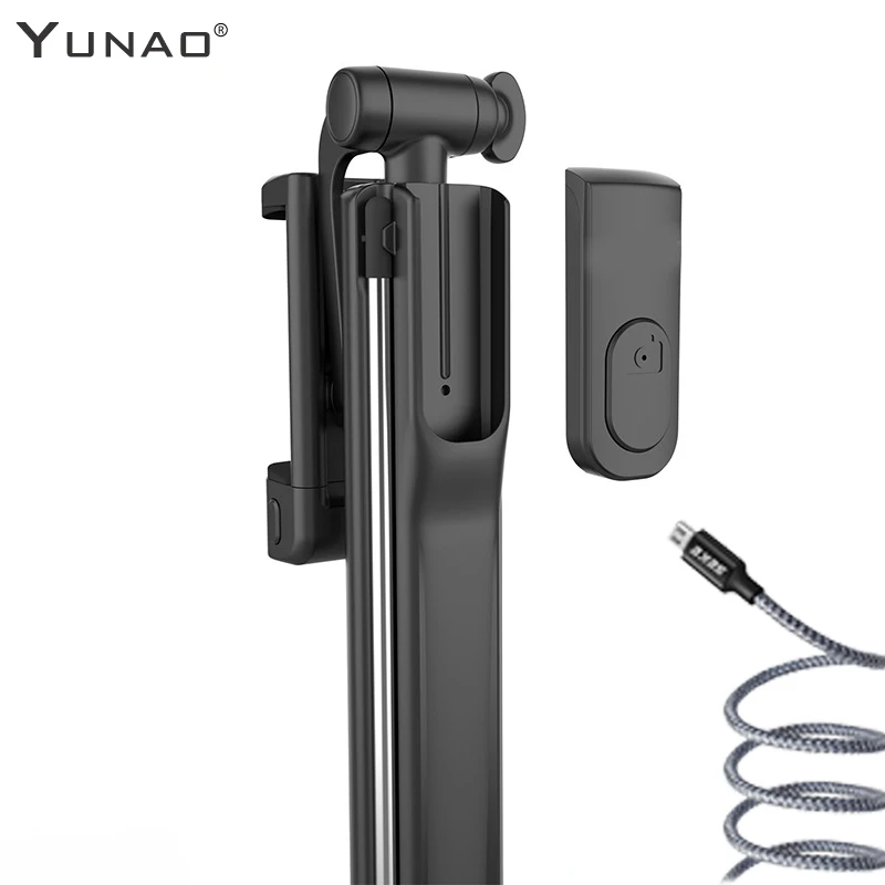 Селфи-палка YUNAO A17 с Bluetooth, заряжаемая селфи-Палка с поддержкой пульта дистанционного управления, максимальная длина 1600 мм, штатив для селфи для телефона