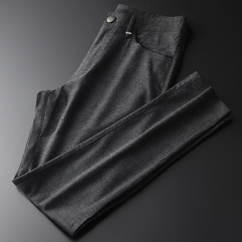 Осенние мужские роскошные однотонные мягкие тканевые деловые и повседневные