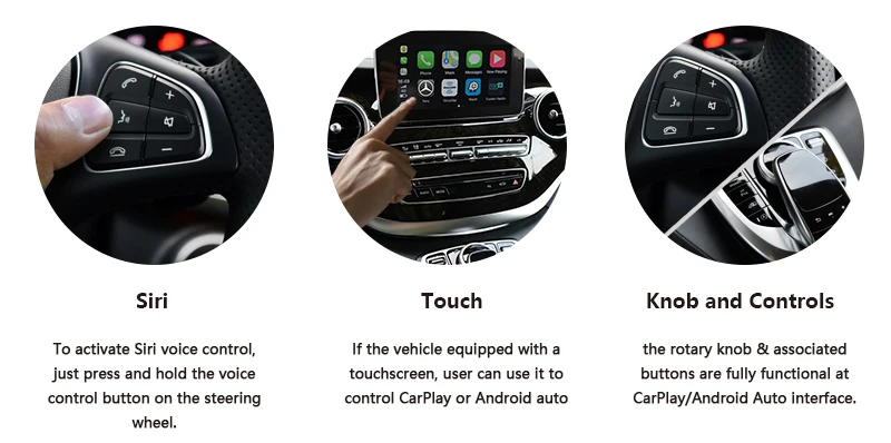 Wireless CarPlay AndroidAuto Smart Module for Benz V Class R Class ML SLC SLK-Control method