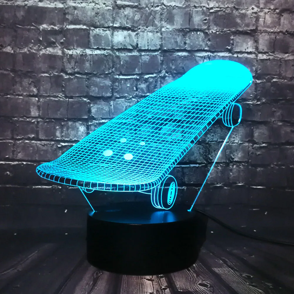 Новый спортивный скейтборд 3D LED USB лампа трехмерные инновационные Настольные