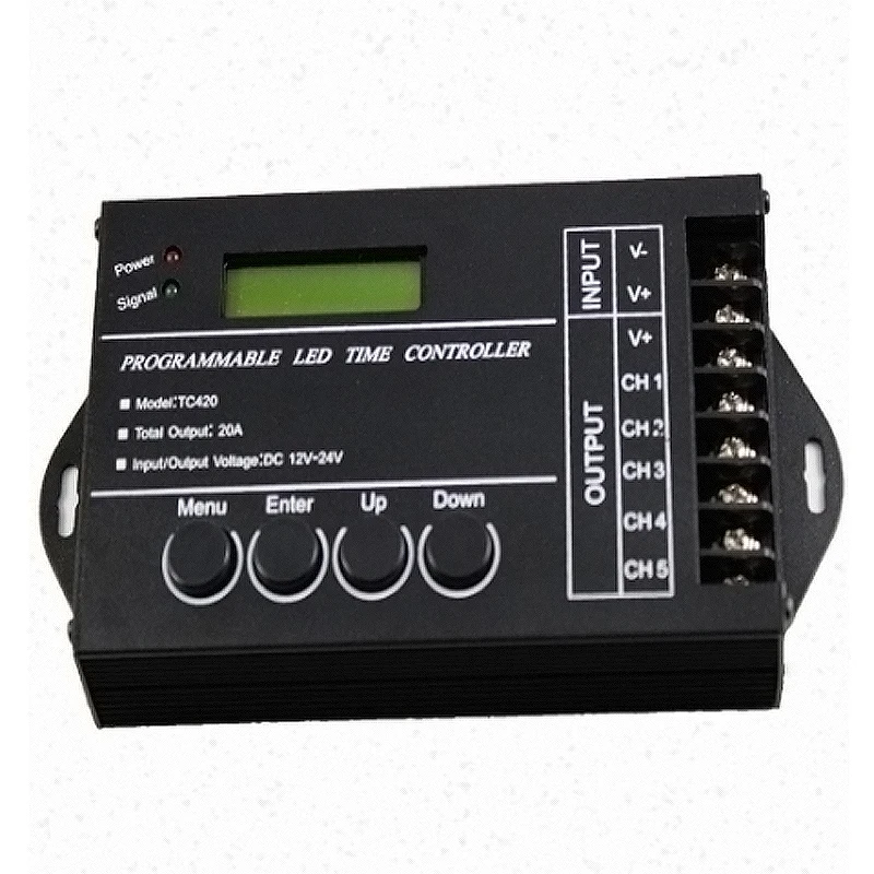WIF Время программируемый RGB светодиодный контроллер TC421 TC420 DC12V/24 V 5 каналов общий выход 20A общий анод программируемый светодиодный