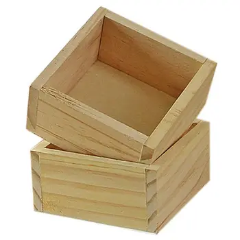 

Plants Flower Pot Wooden Container General Storage Box Decoration Planter Desk Storage Case, 2 Pcs