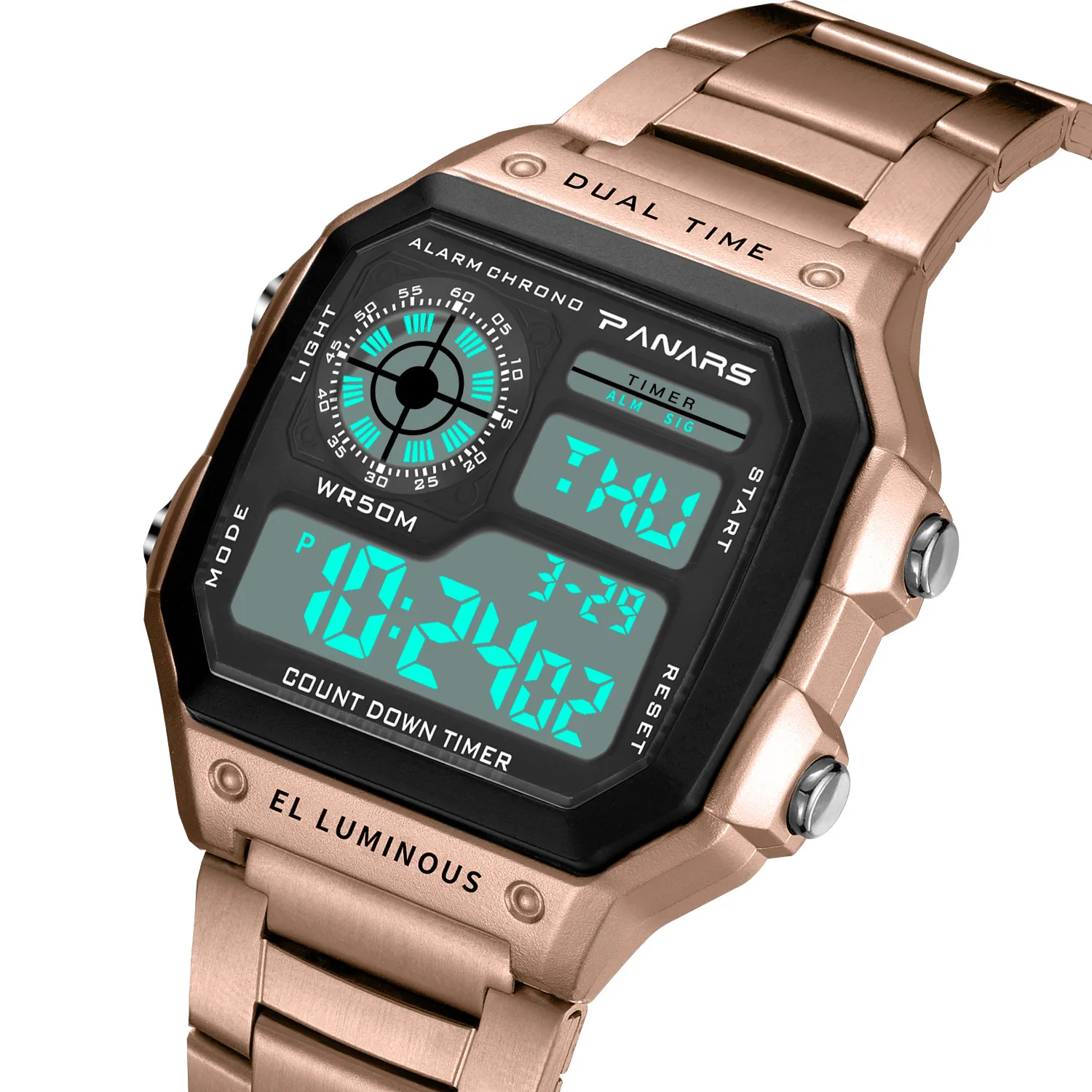 

Men's Waterproof Military watch LED electronic watch Multi Function Sports Watch Square Electronic Watch reloj hombre YE1