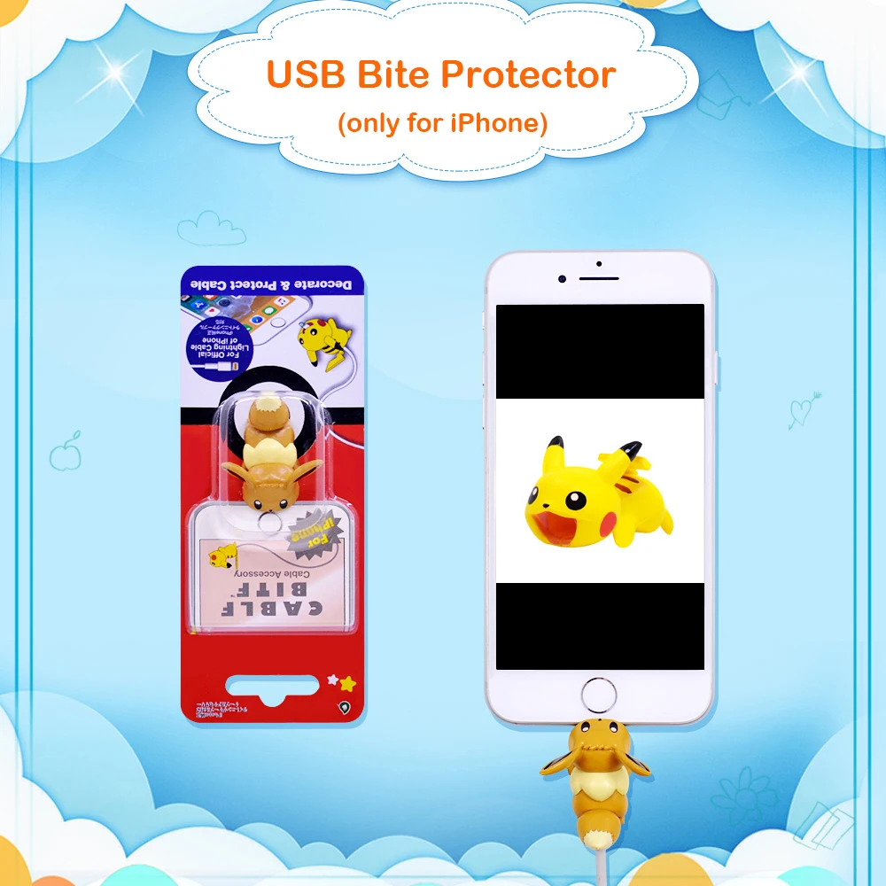 CHIPAL Cartoon Bite Animal защита кабеля для iPhone USB зарядное устройство передачи данных
