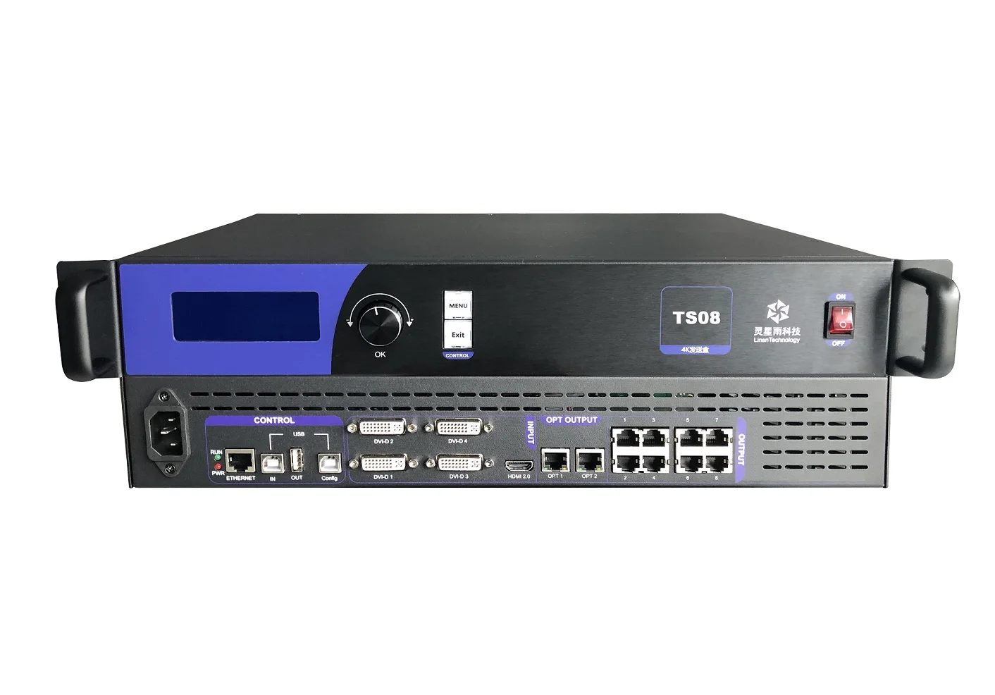 US $600.00 Linsn TS08 Sending Card 1xHDMI20 And 4xDVI Inputs Supports Up To 52 Million Pixelsaudio Input Is Not Supported8 Network Port