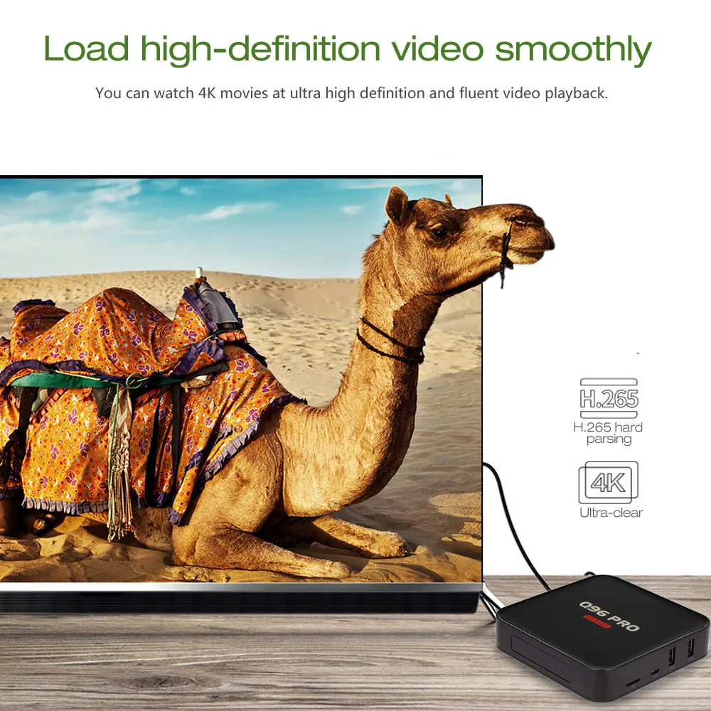 Q96 PRO Android 7,1 Smart tv Box 1 ГБ/8 ГБ Amlogic S905 четырехъядерный набор верхней коробки H.265 UHD 4K 2,4G WiFi 100M LAN HD медиаплеер