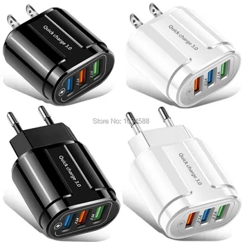 

Universal Smart Quick Charge QC3.0 EU US Wall Charger 1 & 2 & 3 Ports Adapter For IPhone 7 8 X 11 Samsung android phone mp3 pc