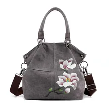 Женские сумки Ougger, сумка на плечо, большая, летняя, серая, холщовая, популярная, Национальный стиль, Большая вместительная сумка на молнии для покупок